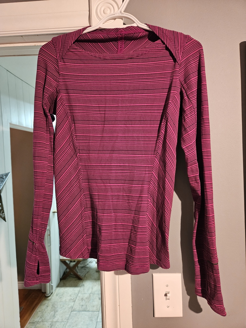 Women’s Long Sleeve Striped Performance Lululemon Top - Pink